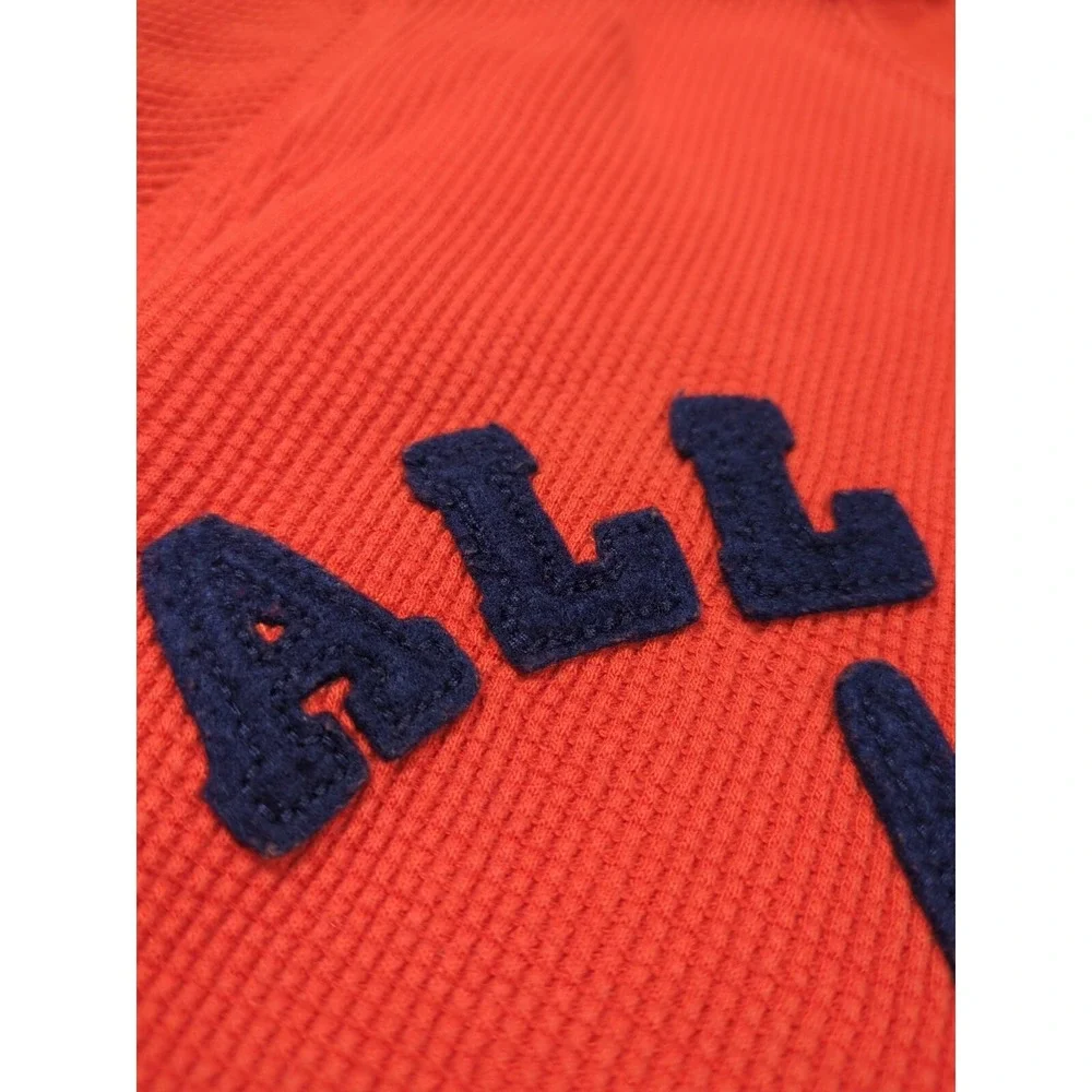 GAP Kids Orange Black All Skills Not Luck Hockey Sweater Long Sleeve Size M (8)‎